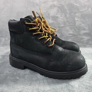 Timberland Premium Black Leather Boot US Size 1 M 12707 Youth